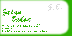 zalan baksa business card